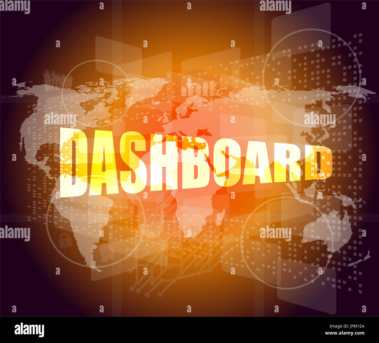 dashboard word on digital binary touch screen Stock Photo