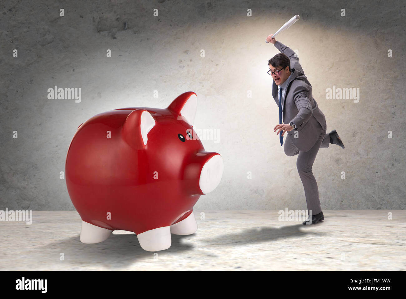 Business man hitting baseball bat hi-res stock photography and images ...