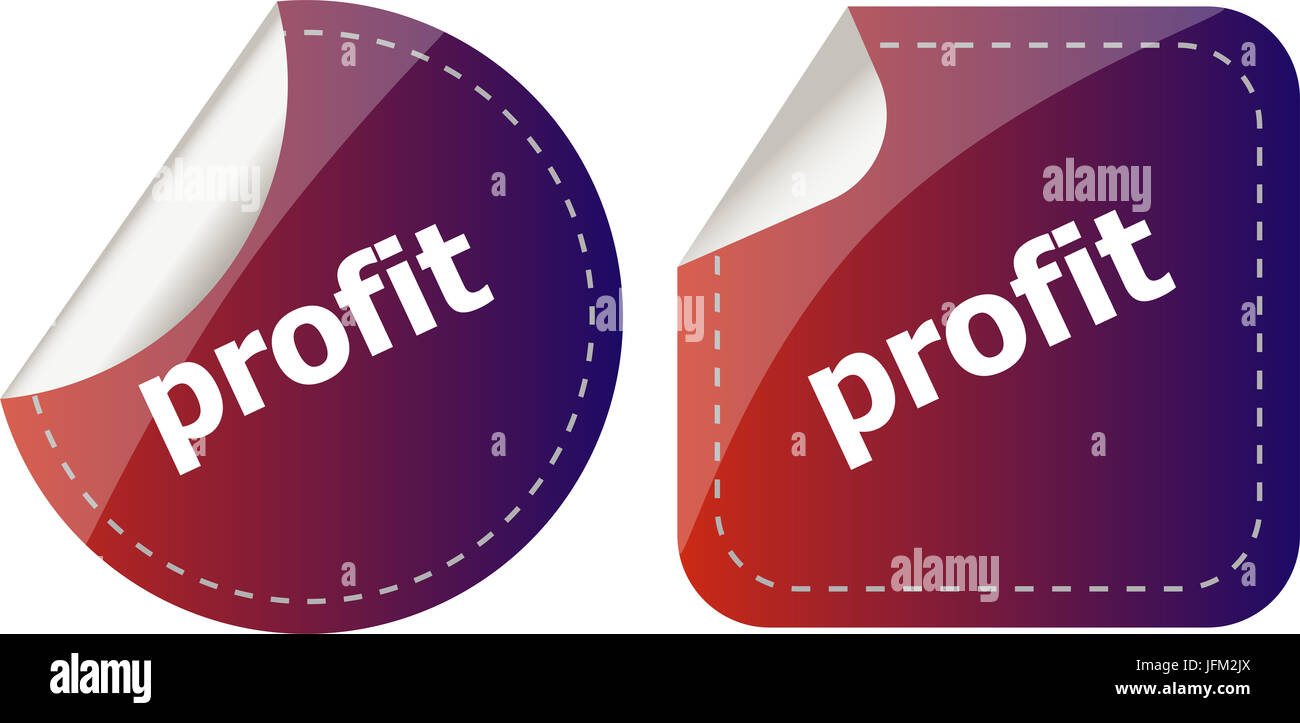 stickers label set business tag with profit word Stock Photo - Alamy