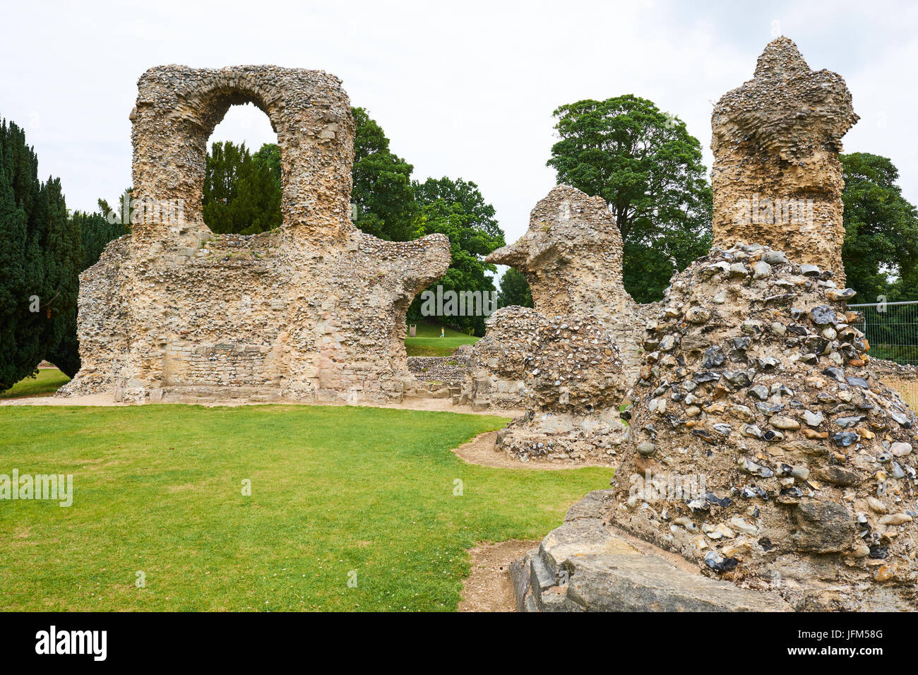 Ruins Of The Former Abbey Church Within The Abbey Gardens, Bury St Edmunds, Suffolk, UK Stock Photo