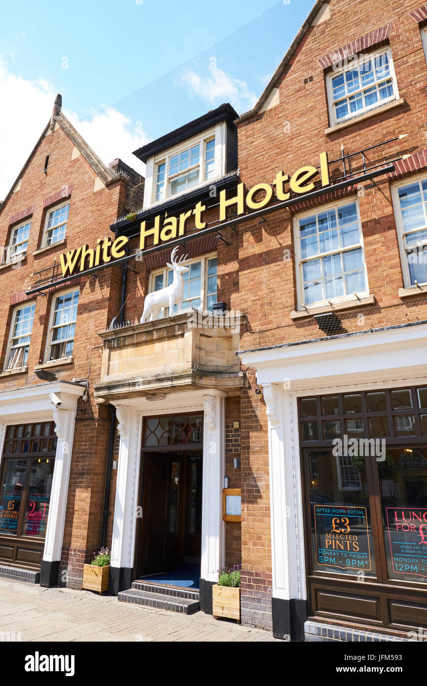 White Hart Hotel, High Street, Newmarket, Suffolk, UK Stock Photo