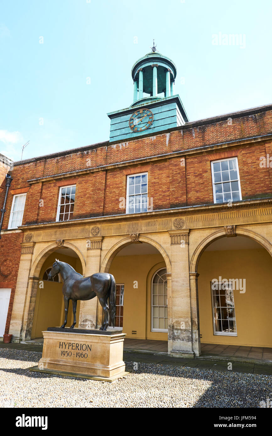 Statue Of Hyperion Outside The Jockey Club Rooms, High Street, Newmarket, Suffolk, UK Stock Photo