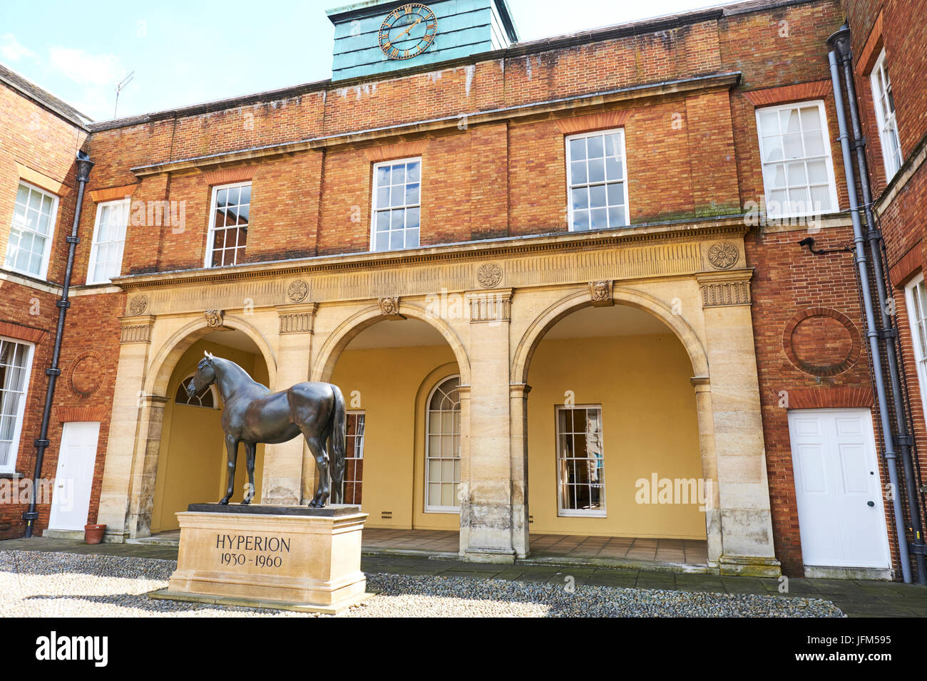 Statue Of Hyperion Outside The Jockey Club Rooms, High Street, Newmarket, Suffolk, UK Stock Photo