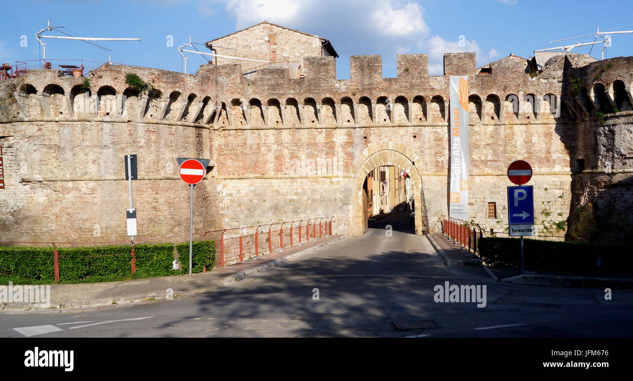 City Gate,Colle Val d'Elsa,Tuscany Stock Photo