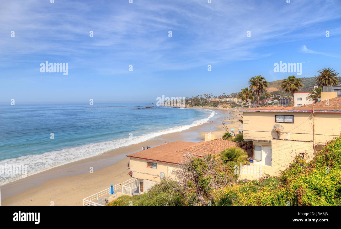 High tide on Main Beach in Laguna Beach Stock Photo Alamy