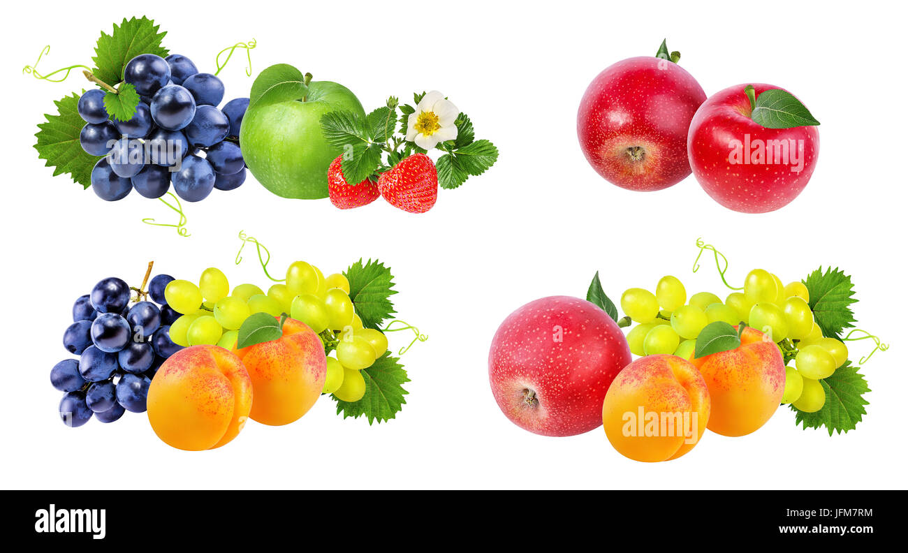 Collection of fruits isolated on white background Stock Photo - Alamy
