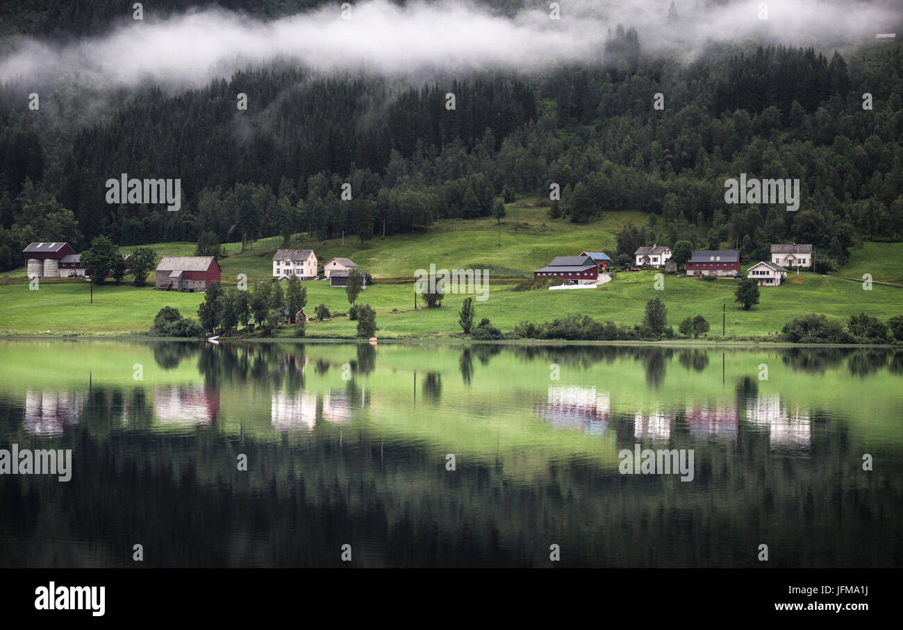 Southern Norway, houses near Bergen Stock Photo