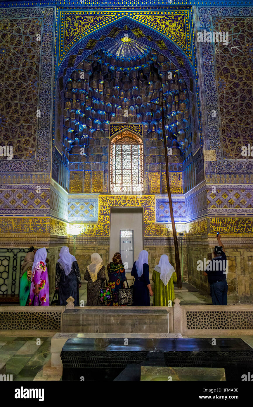 Samarkand, Uzbekistan, Central Asia, Interior of the Gur-e Amir, Timur's mausoleum, Stock Photo