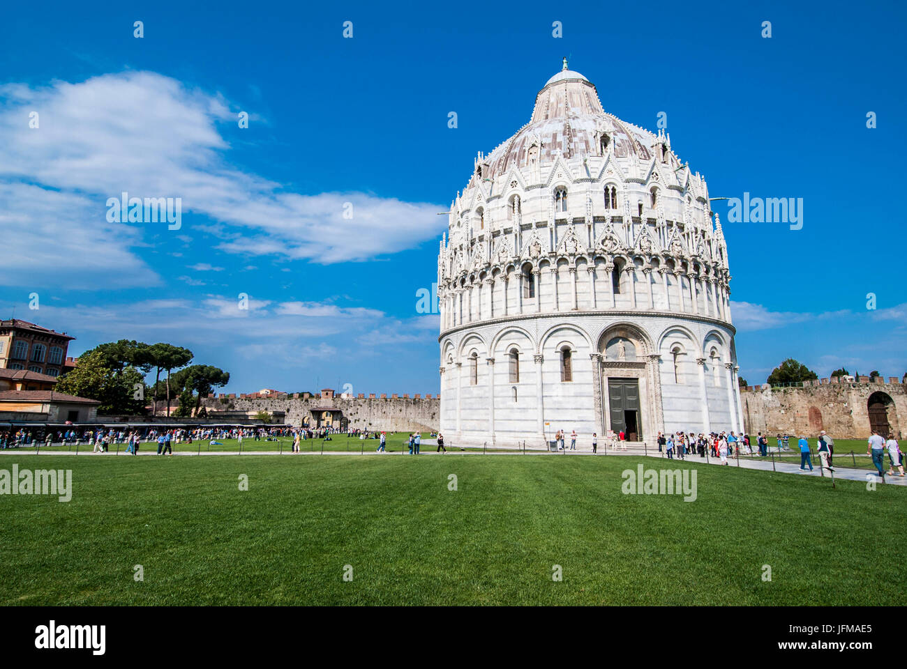 Pisa, Tuscany, Italy, Europe, The baptistery in Piazza dei Miracoli, Stock Photo