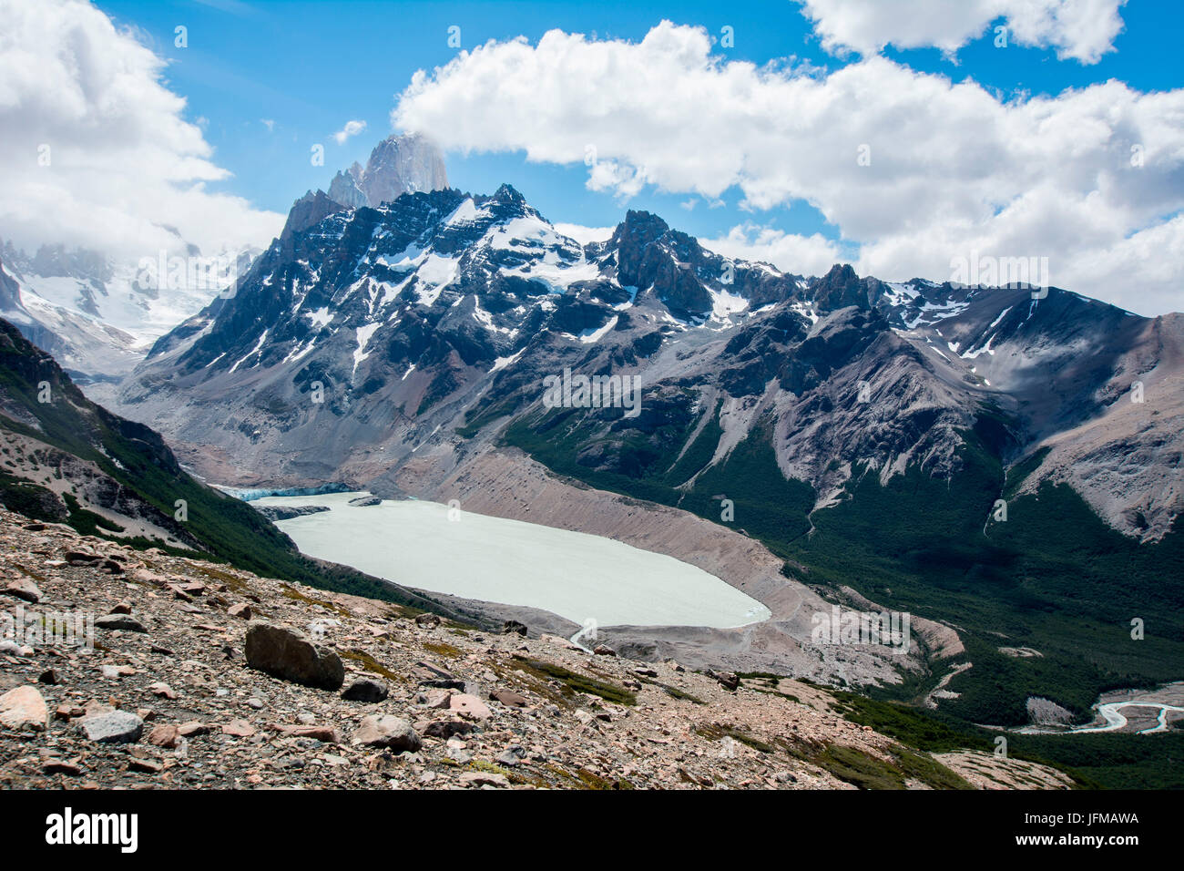 South America, Argentina, Ande Mountains, Patagonia, Los Glaciares National Park, Paso de Las Agachonas Stock Photo