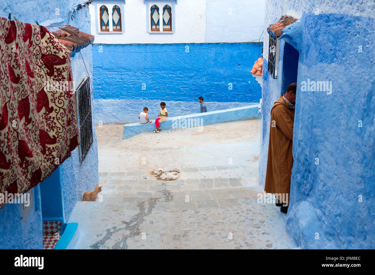 North Africa, Morocco, Chefchaouen district, Details of the city Stock Photo