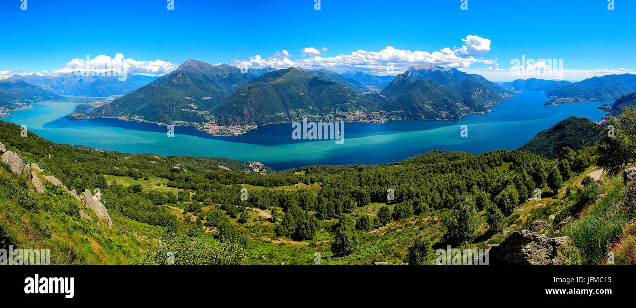 Panorama over Lake Como, Lombardy, Italy Stock Photo