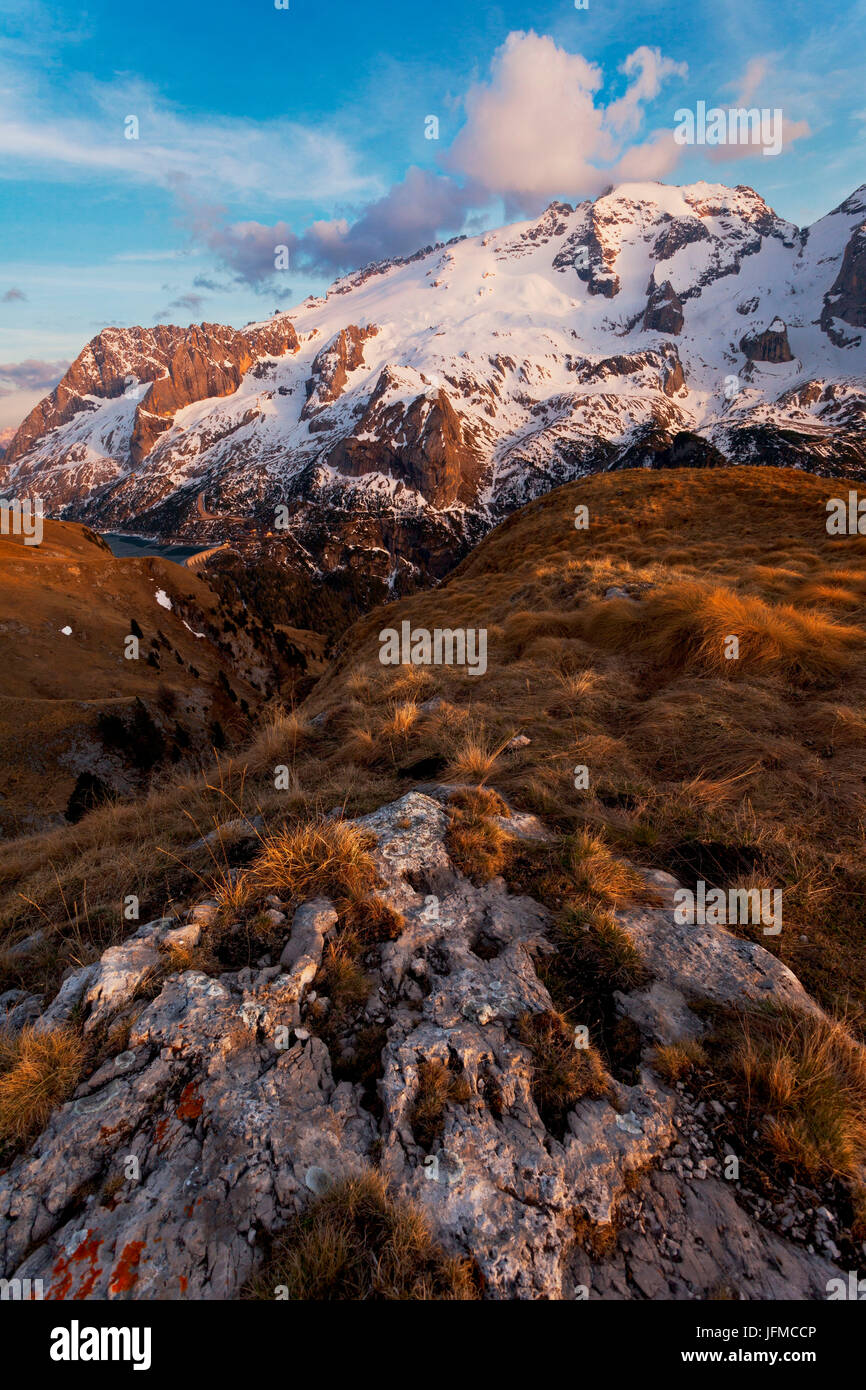 Marmolada from Viel del Pan, Dolomites, Moena, Fassa Valley, Trentino, Italy, Stock Photo