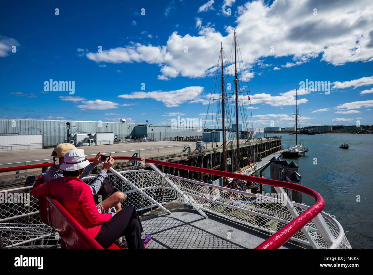 USA, Maine, Portland, Casco Bay, aboard the Peaks Island Ferry Stock