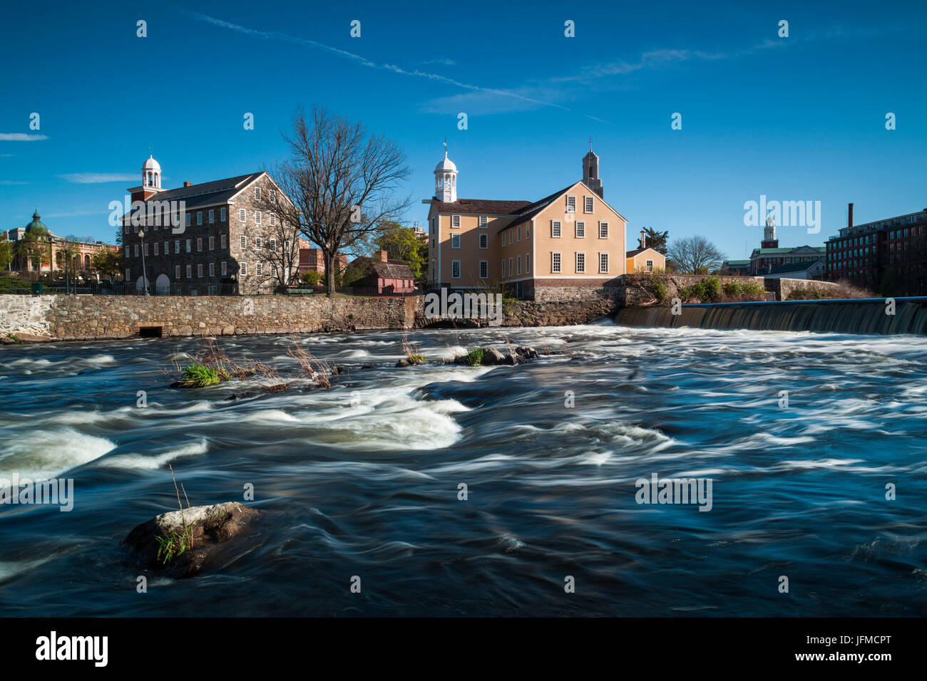 USA, Rhode Island, Pawtucket, Slater Mill Historic Site, first water