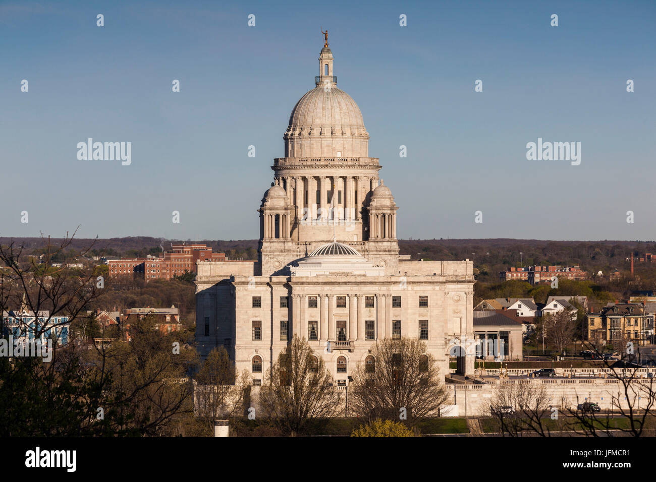 USA, Rhode Island, Providence, Rhode Island State House, exterior, elevated view Stock Photo