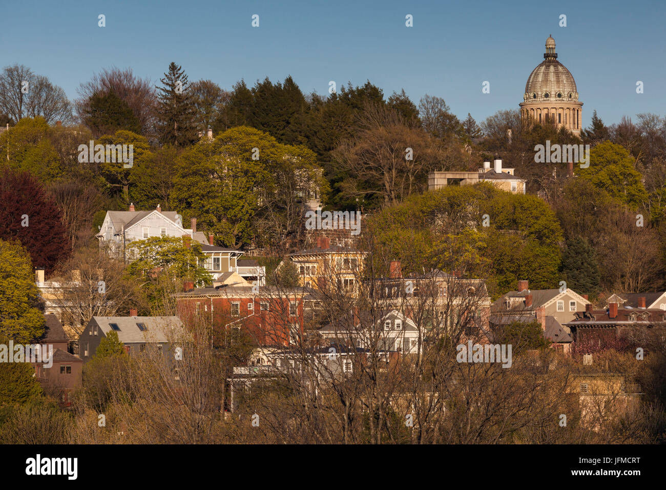 USA, Rhode Island, Providence, elevated view of College Hill Stock Photo