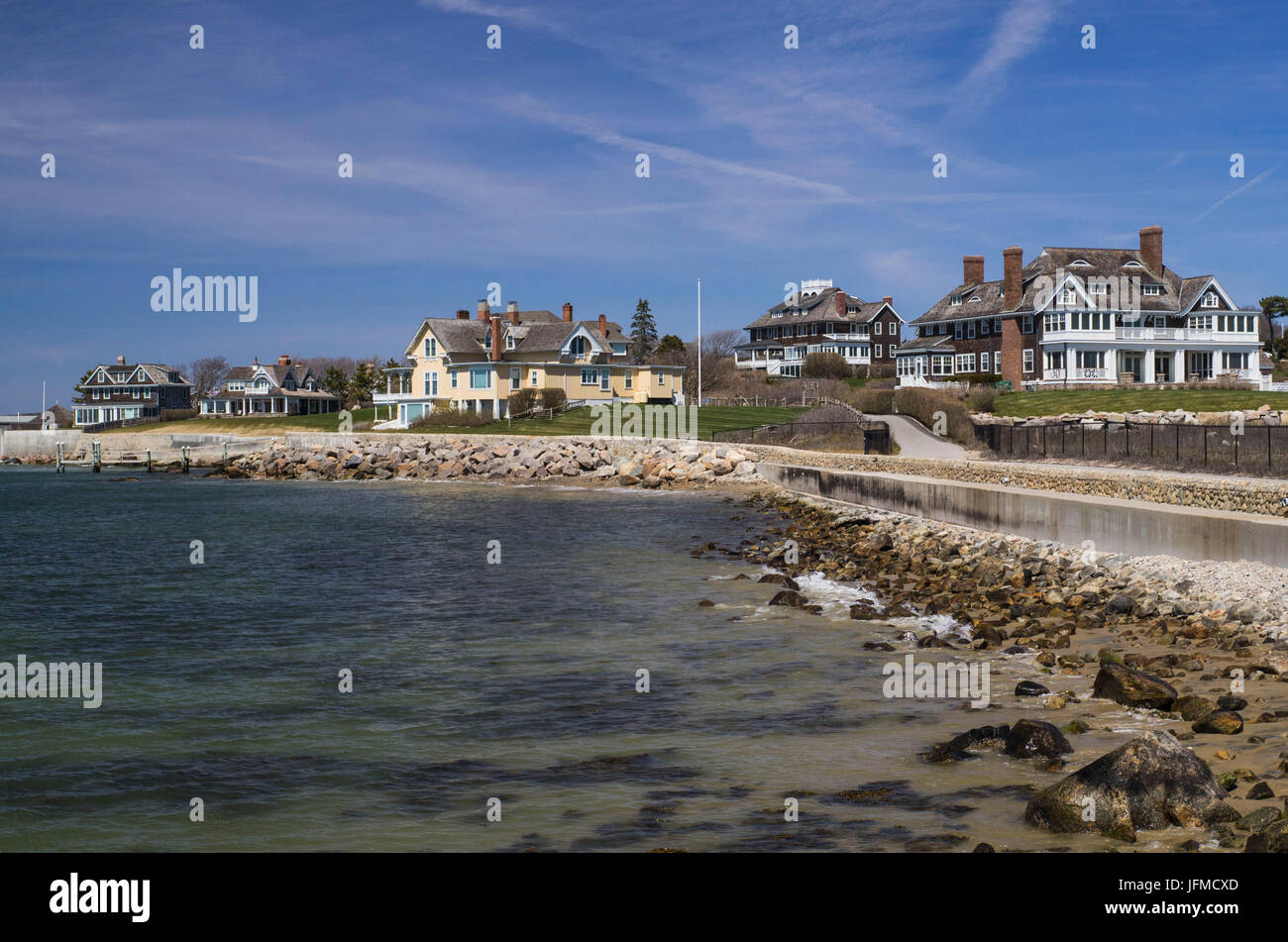 USA, Rhode Island, Watch Hill, houses of Watch Hill Point Stock Photo