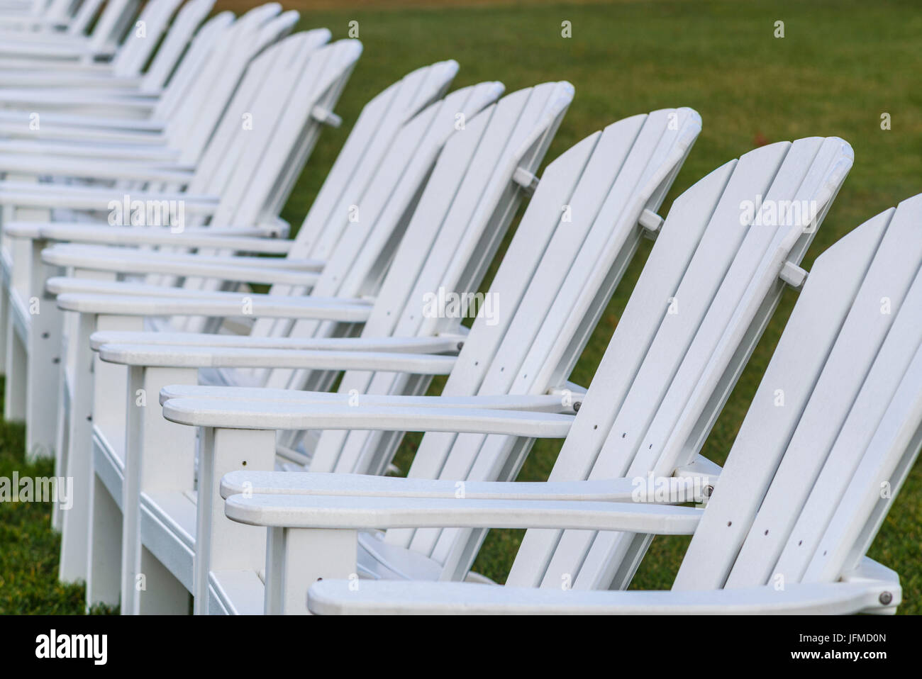 USA, Maine, Kennebunkport, lawn chairs Stock Photo Alamy