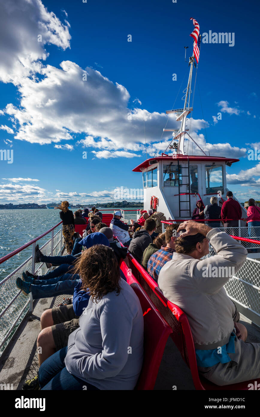 USA, Maine, Portland, Casco Bay, aboard the Peaks Island Ferry Stock