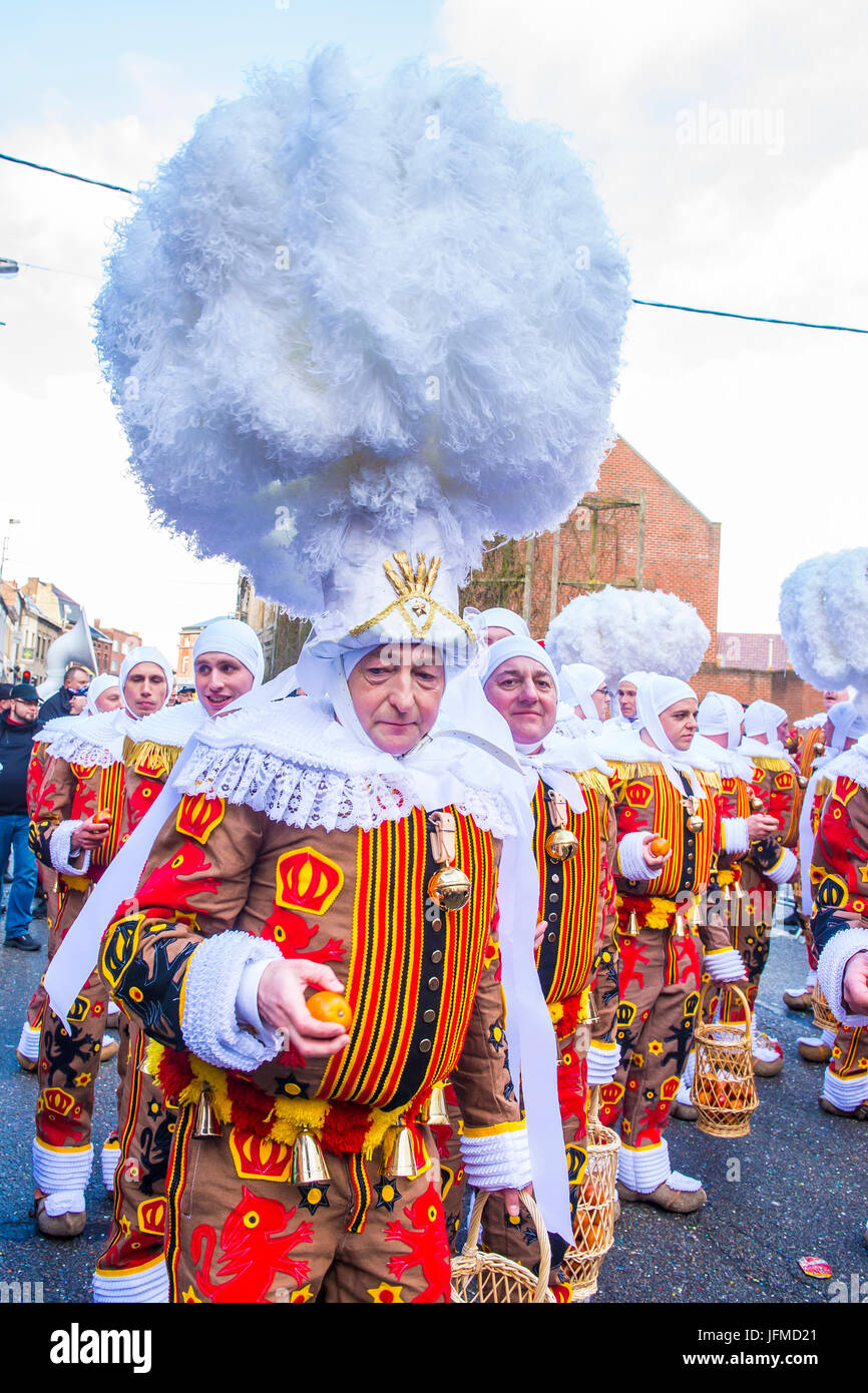 Participants in the Binche Carnival in Binche, Belgium Stock Photo - Alamy