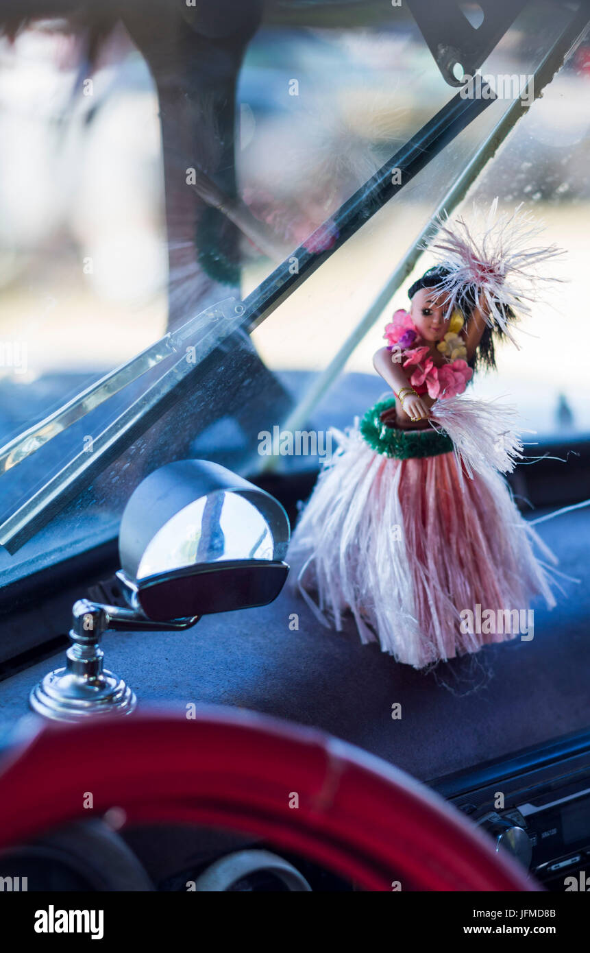 USA, Massachusetts, Cape Ann, Gloucester, classic cars, 1950's-car with Kewpie doll dashboard ornament Stock Photo