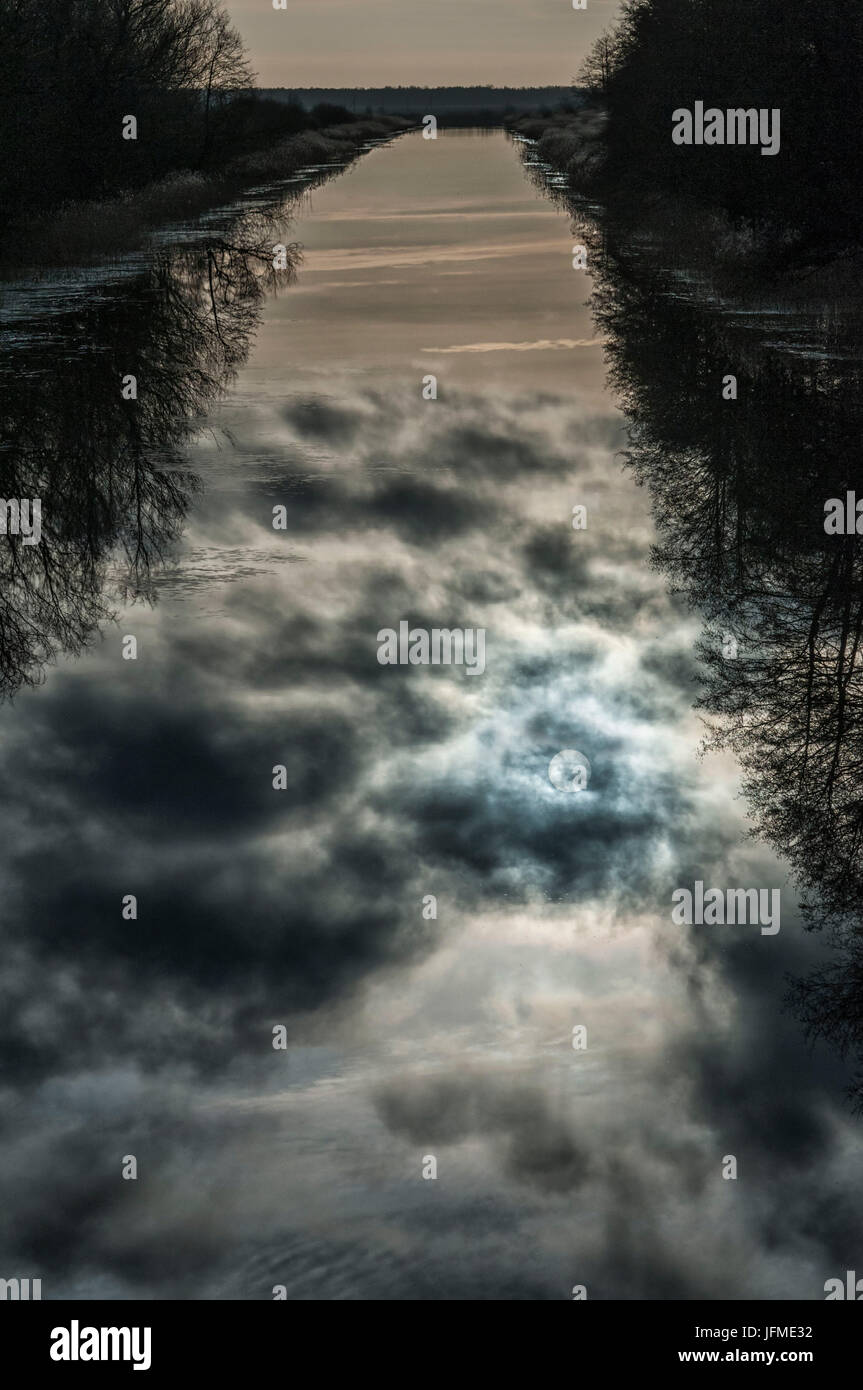 Natural Science, Reflection in the water of the sky and trees Stock ...