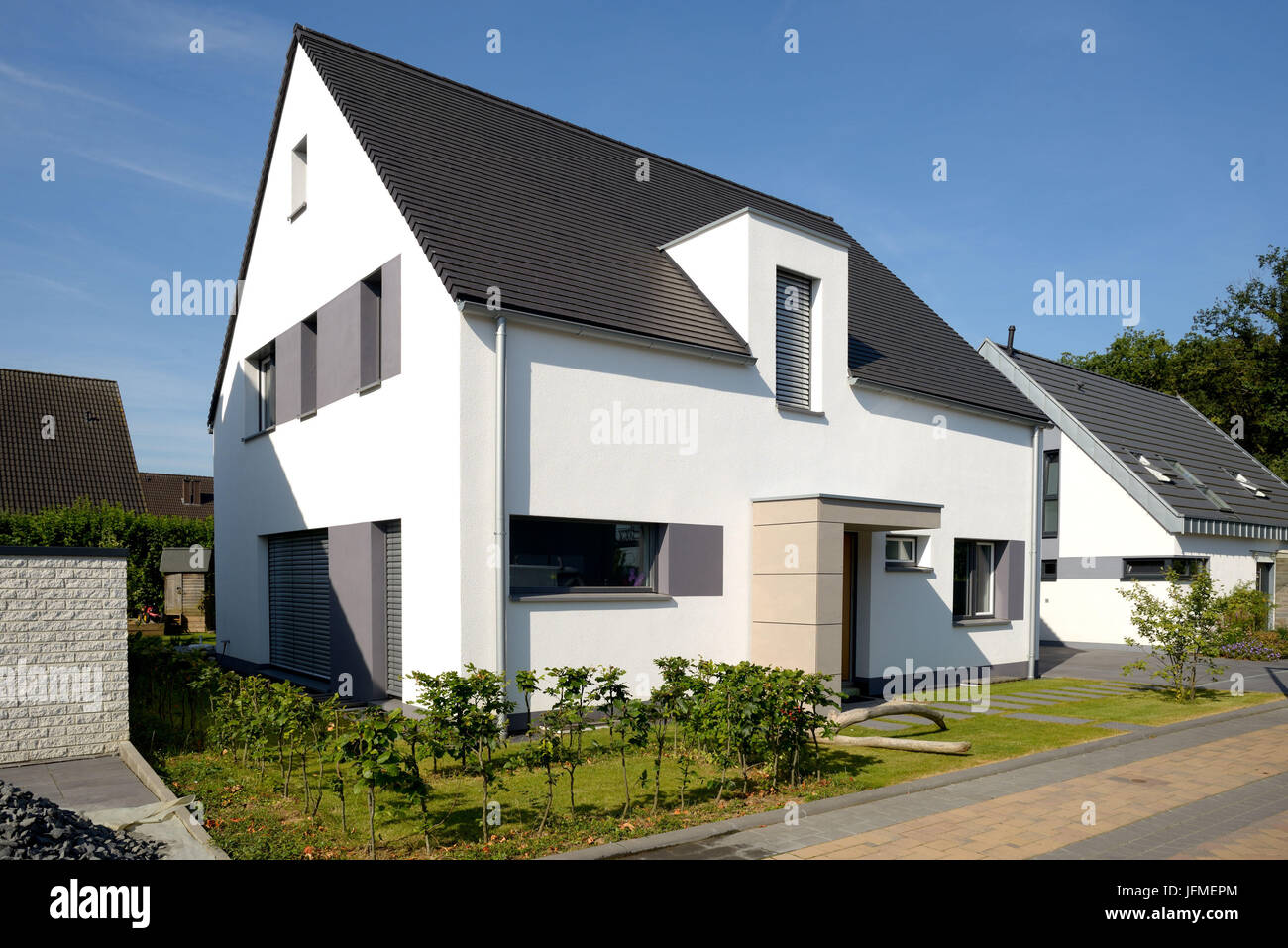Single-family dwelling, dormer, gable roof Stock Photo
