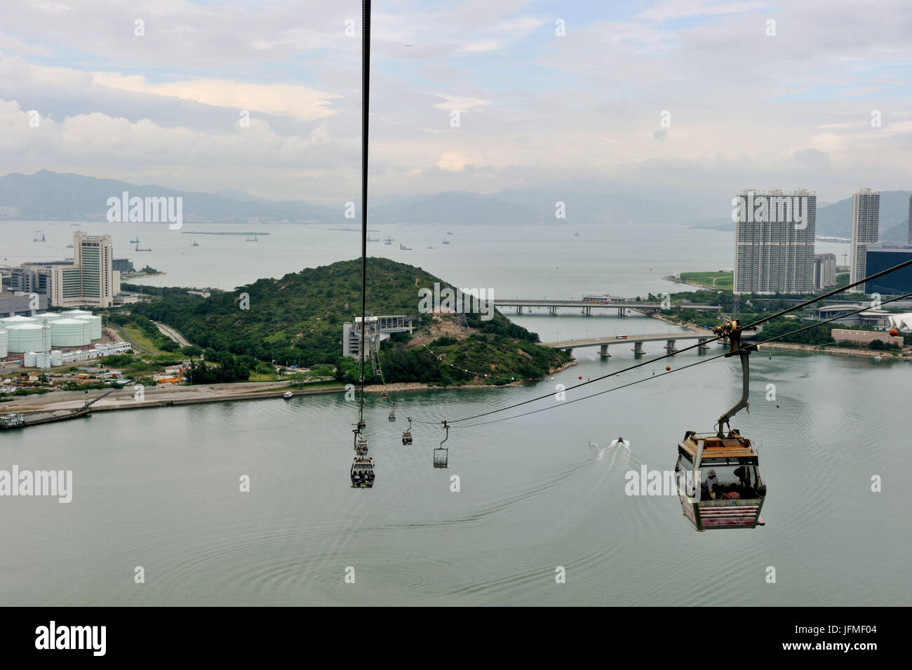 China, Hong Kong, Lantau Island, Ngong Ping cable car, Ngong Ping Skyrail 360° Stock Photo