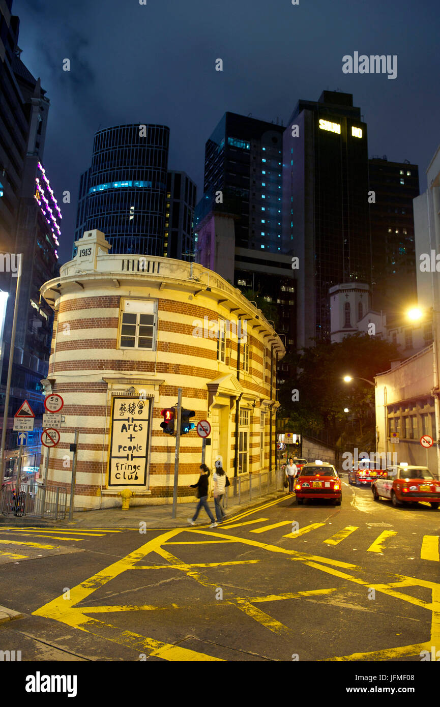 China, Hong Kong, Central District, Lan Kwai Fong Nightlife Area Stock