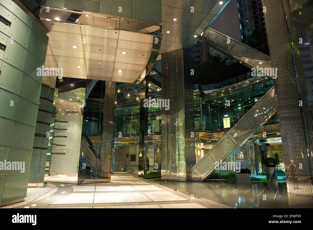 China, Hong Kong, Central District, The Center, Banking Hall Stock Photo