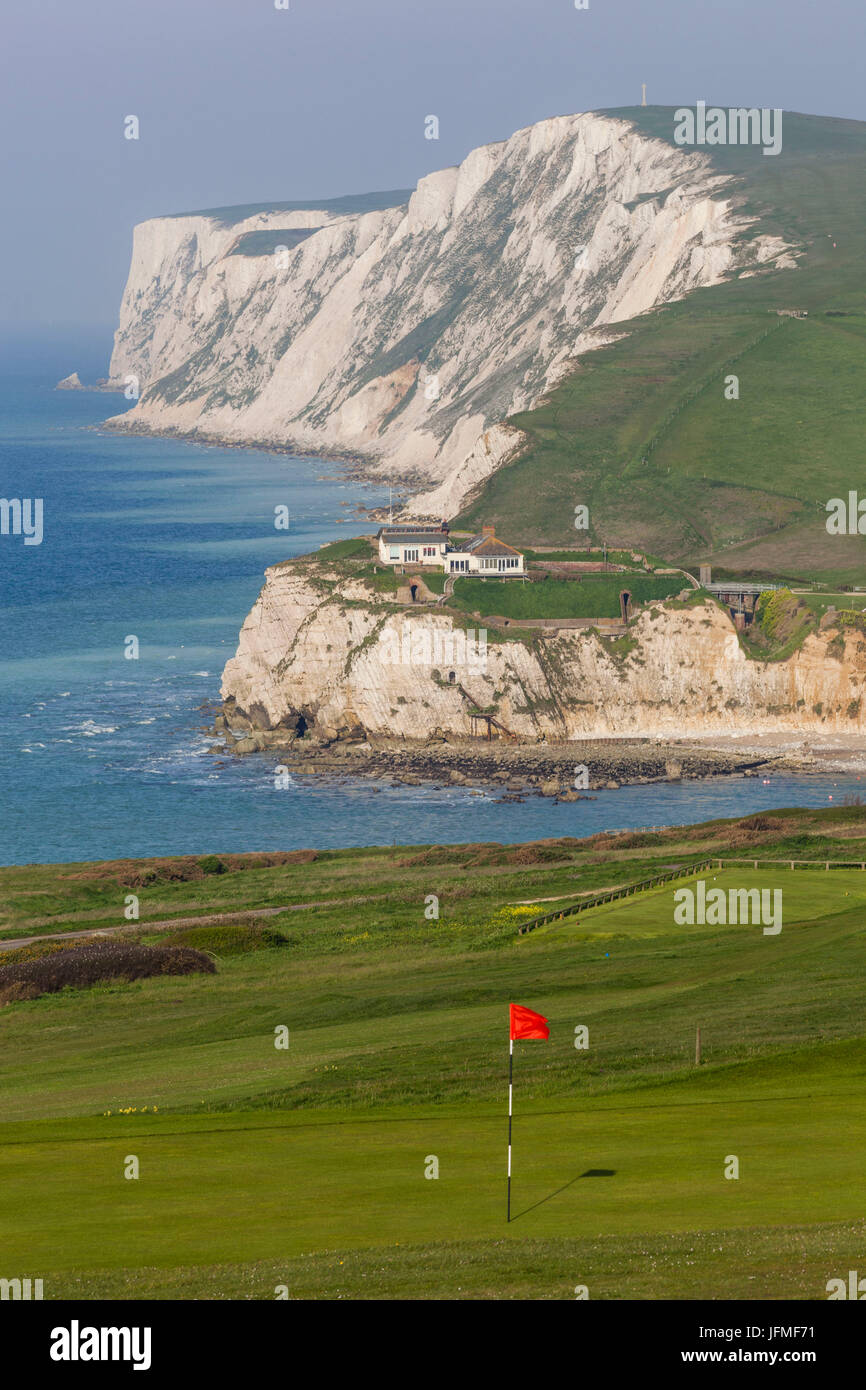 England, Hampshire, Isle of Wight, Freshwater Bay Golf Course Stock