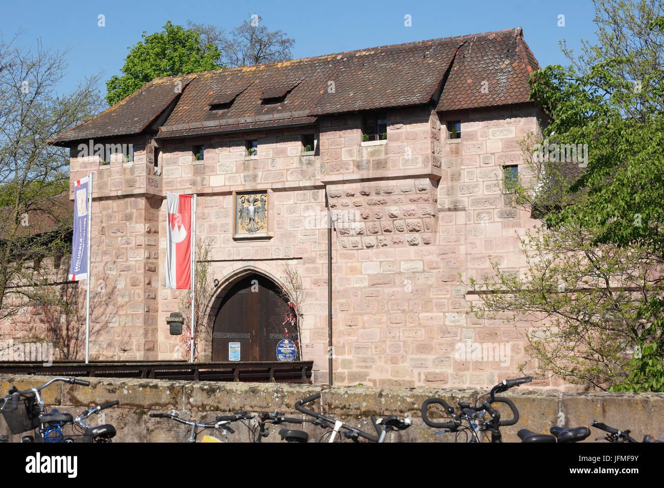 Stadttor Frauentor, Altstadt, Nürnberg, Franken, Bayern, Deutschland, Europa   I   Old Town Gate  "Frauentor",  Old Town, Nürnberg, Bavaria, Germany,  Stock Photo