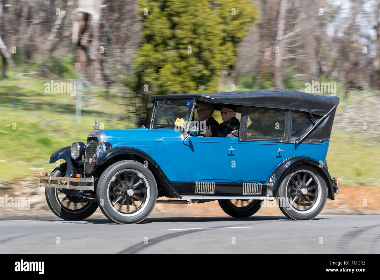 Vintage 1926 WillysOverland Whippet 96 Tourer driving on country roads