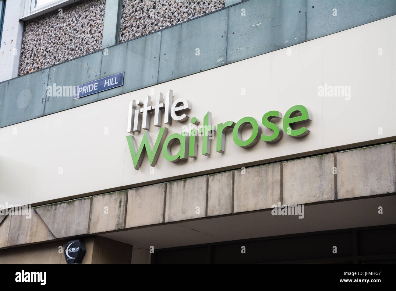 The front of a Little Waitrose, Pride Hill, Shrewsbury, Shropshire, UK