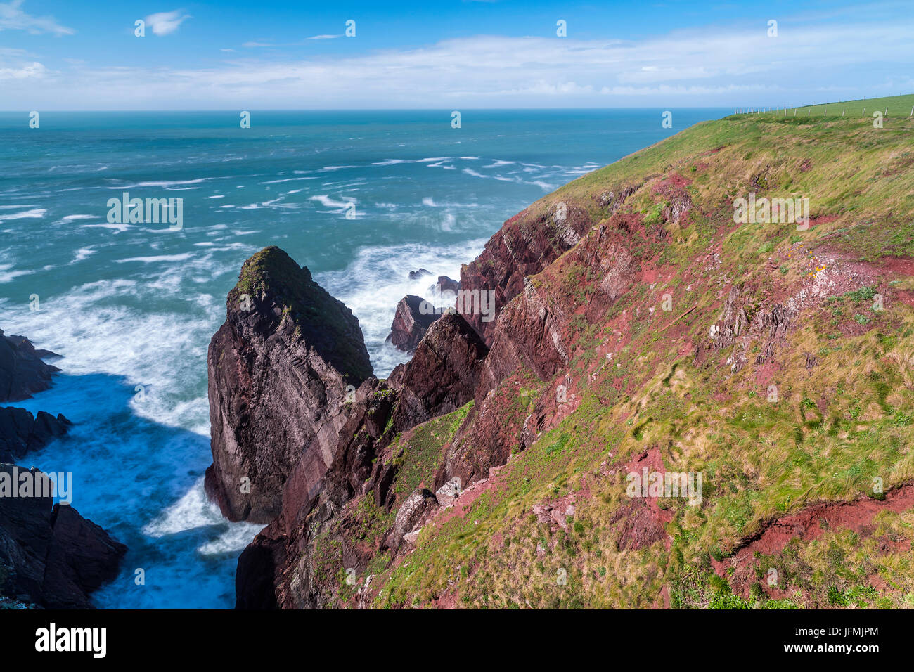 St. Ann's Head at the entrance to the Milford Haven waterway, Dale, Pembrokeshire National Park, Wales, United KIngdom, Europe. Stock Photo