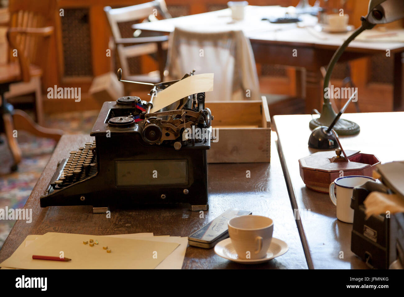Interior office set up in the manor house at Bletchley Park, Buckinghamshire Stock Photo