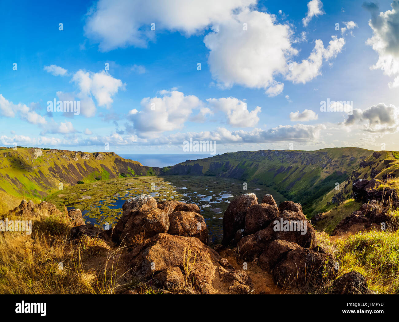 Crater of Rano Kau Volcano, Easter Island, Chile Stock Photo Alamy