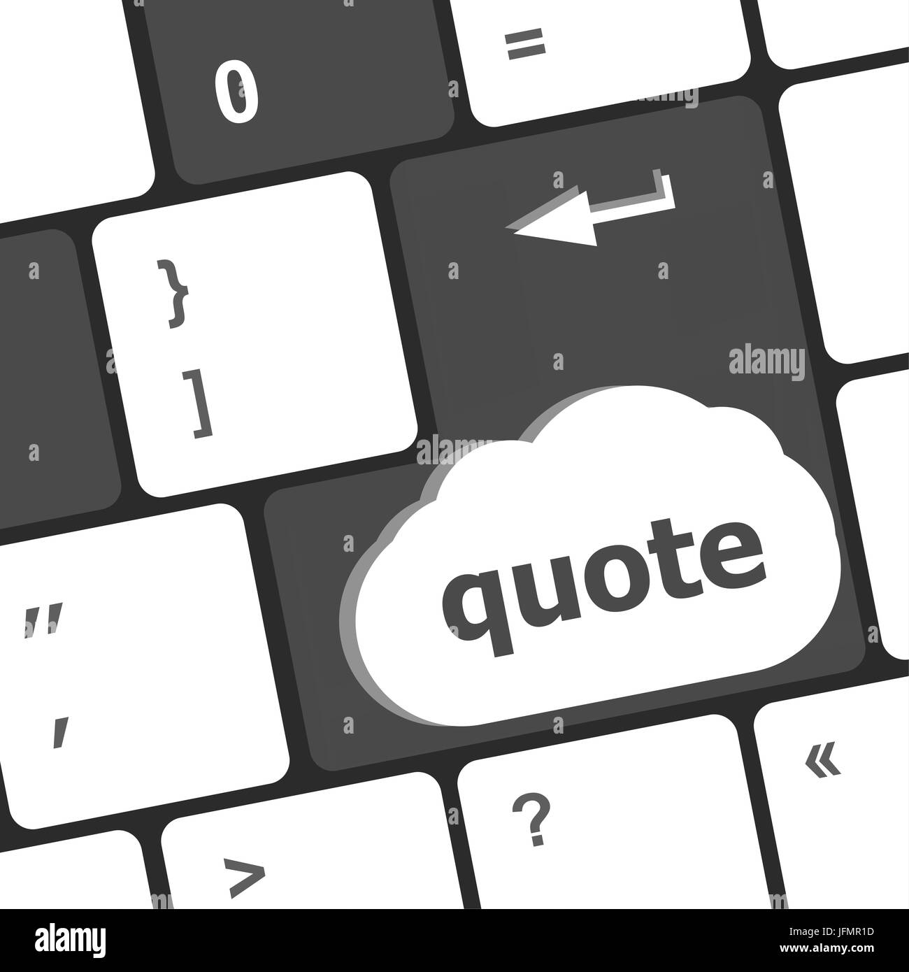 quote word on computer keyboard keys button Stock Photo