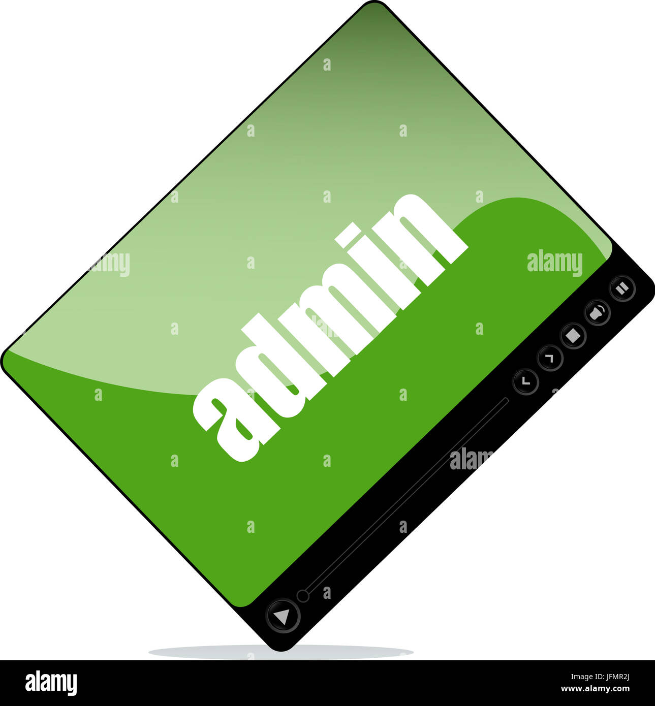 Video player for web with admin words Stock Photo