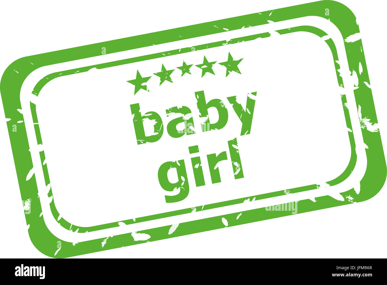 baby girl grunge rubber stamp isolated on white background Stock Photo