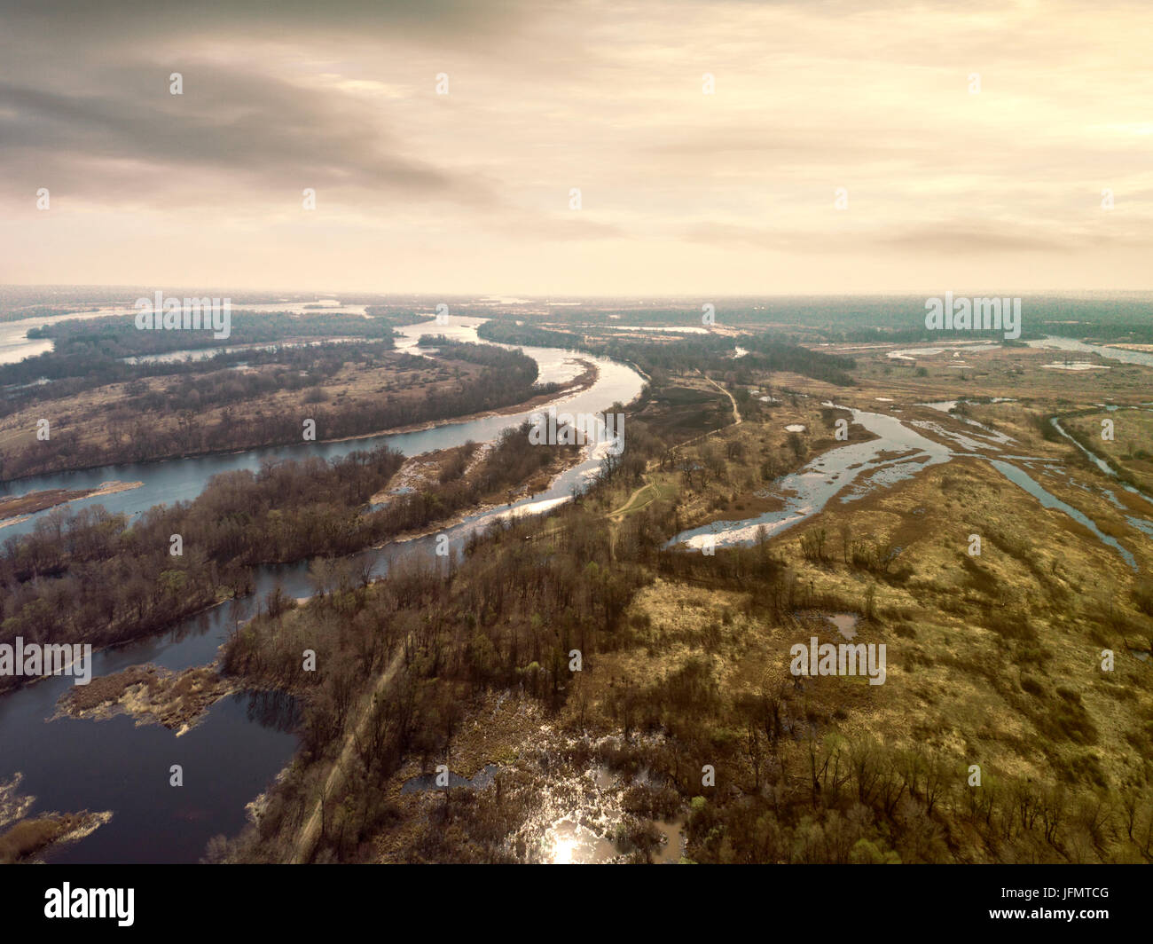 Early spring landscape from above. Aerial view Stock Photo - Alamy