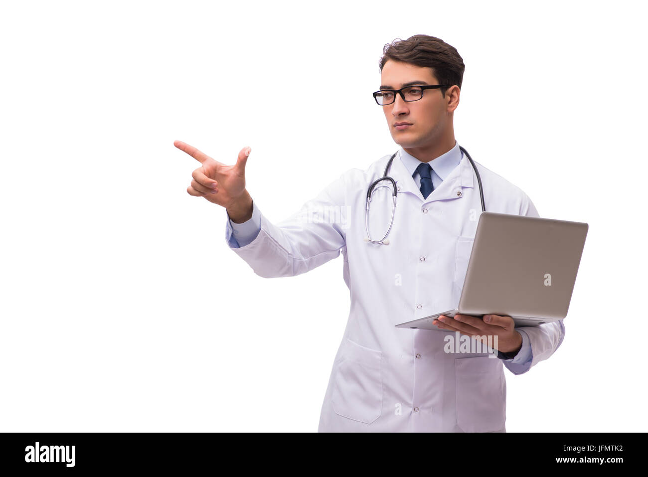 Doctor Computer Without Background Doctor with laptop isolated on white background Stock Photo - Alamy