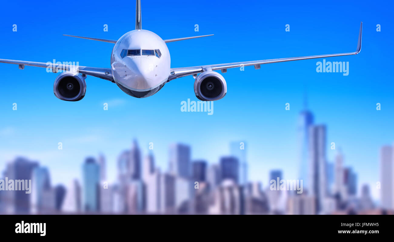 Airplane skyscrapers hi-res stock photography and images - Alamy