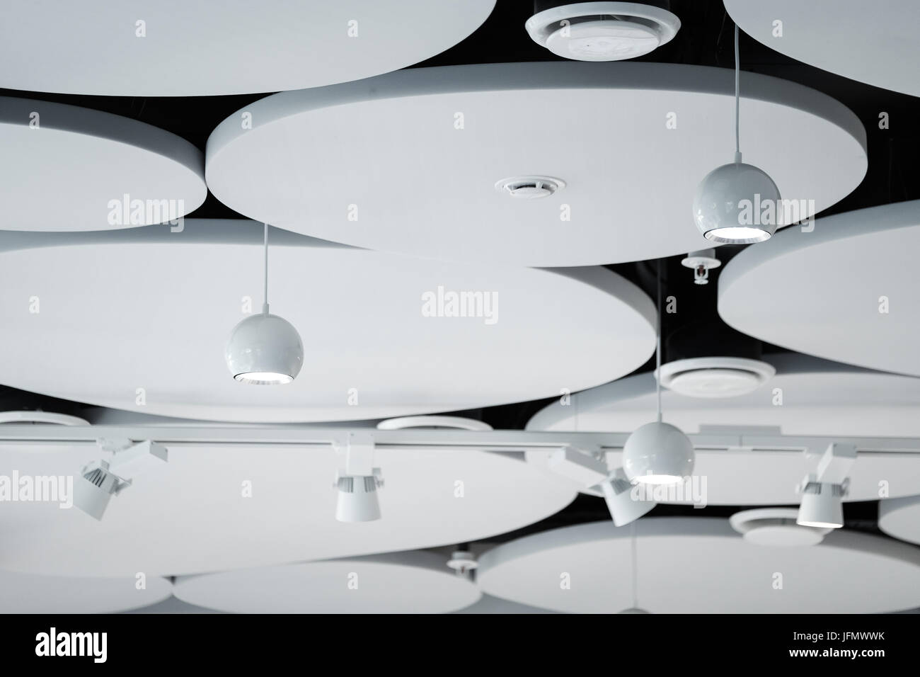 Modern ceiling in the conference hall Stock Photo