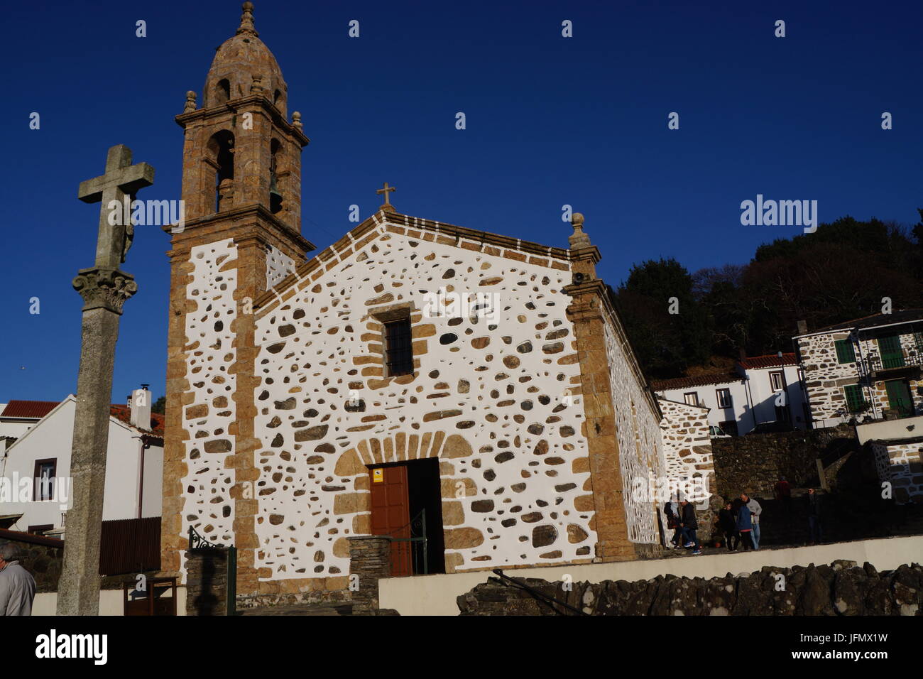 San Andres Texeido, pilgrimage chapel, Spain Stock Photo