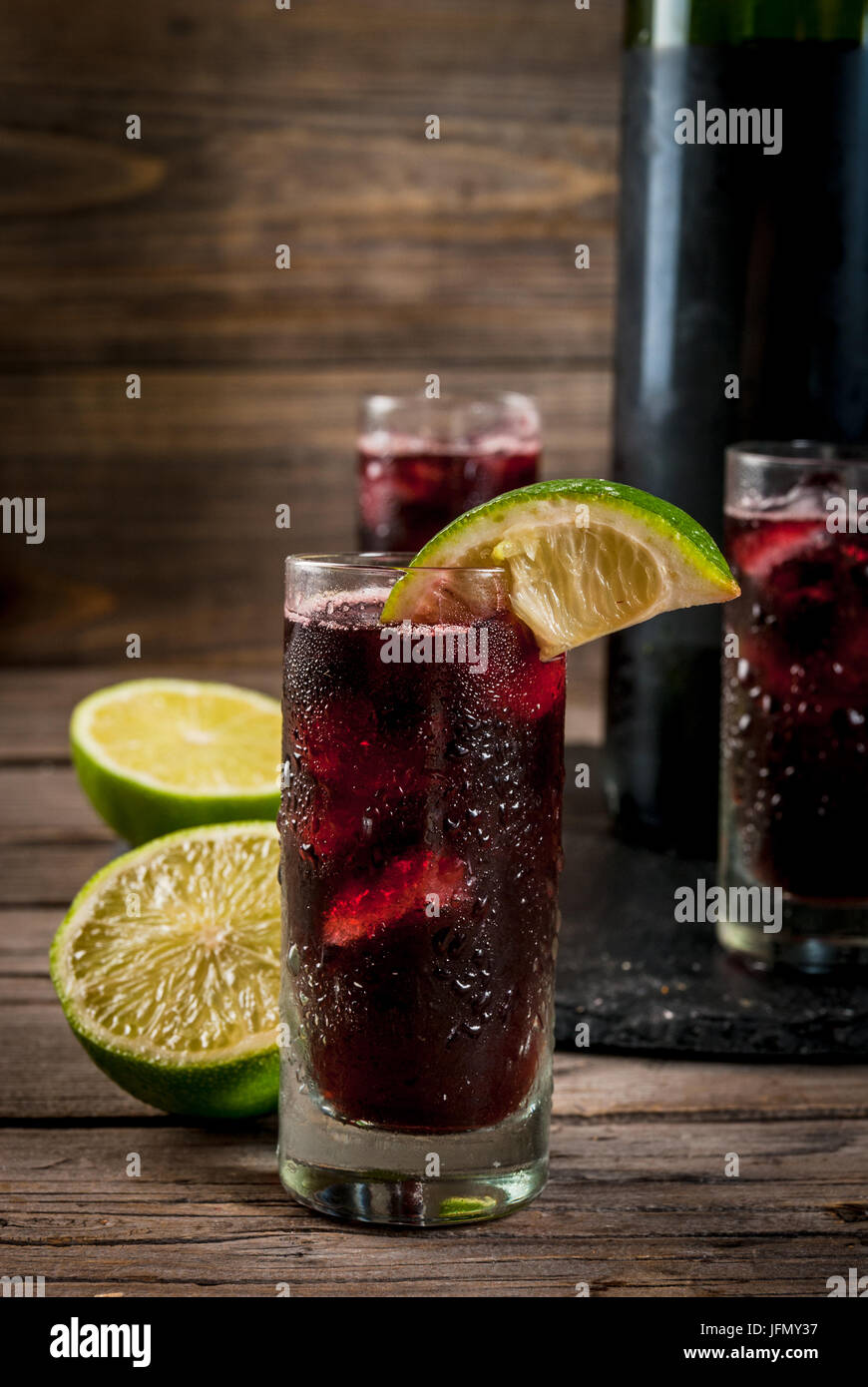 Traditional Spanish alcoholic drink, cocktail, Calimocho. With wine