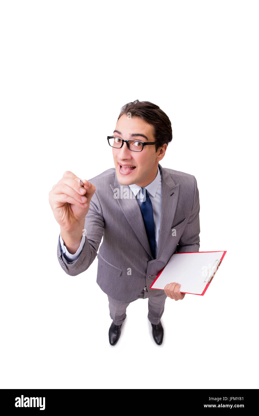 The young businessman isolated on the white background Stock Photo - Alamy