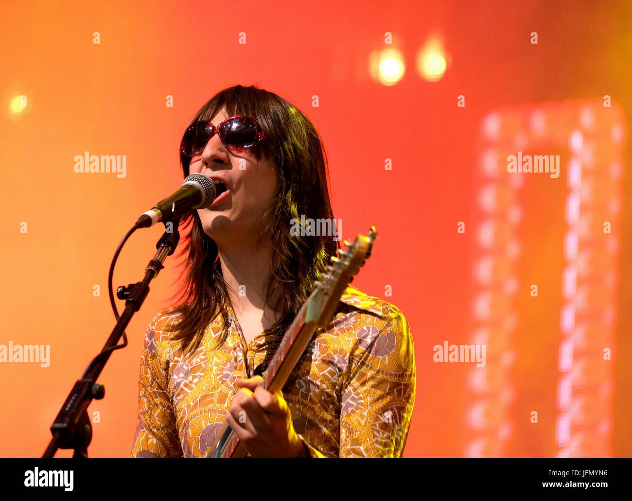 American pop band the Lemon Twigs performing at Glastonbury Festival June 23 2017 Day 3 Stock