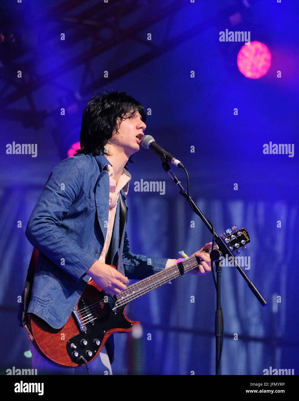 American pop band the Lemon Twigs performing at Glastonbury Festival